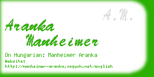 aranka manheimer business card